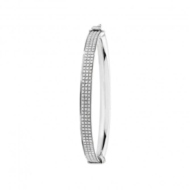 Wide cuff bangles-Acotis Silver Babies Oval Moondust Bangle G4387