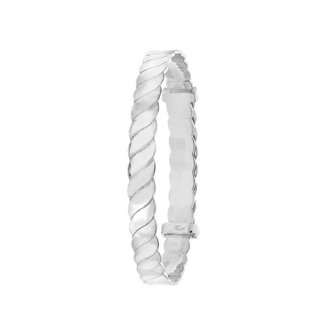 Ripple theme bracelets-Acotis Silver Bangle Twisted Round Expandable G4408