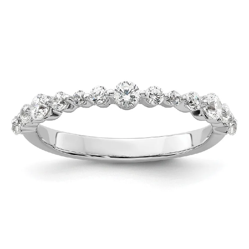 Pure crystal rings-14k White Gold Lab Grown Diamond Wedding Band Ring 1/2Ct Clarity- VS Color- G-H