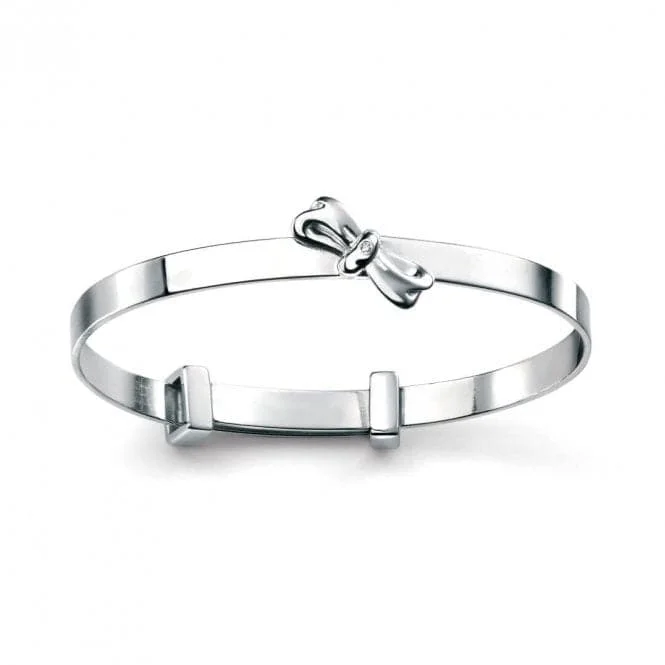 Bold stone bangles-Sterling Silver Bow Bangle B4781