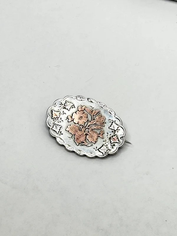 Thick enamel brooches-Estate Collection - Brooch Decorative Silver