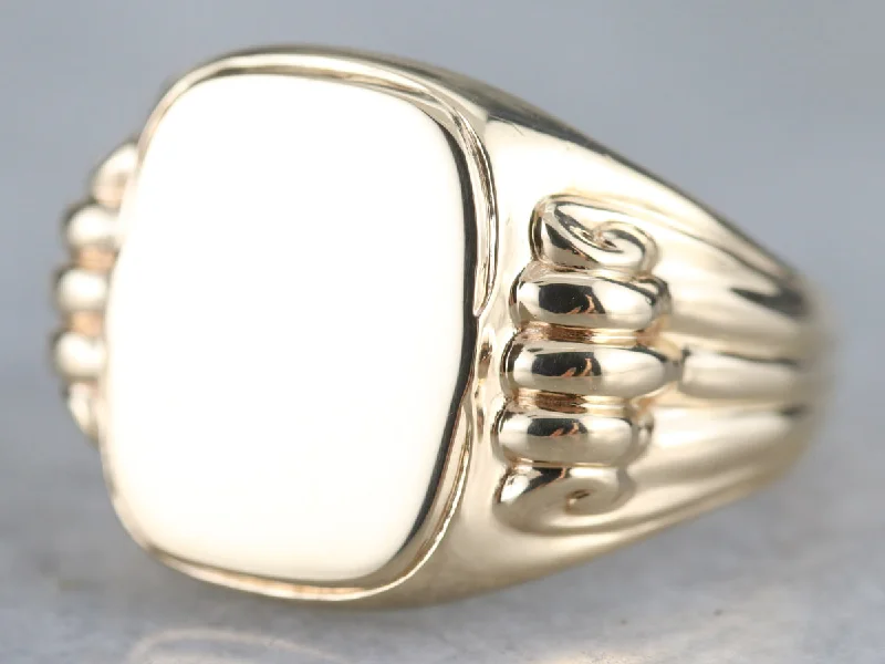 Small heart rings-Men's Retro Era Signet Ring