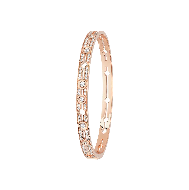 Raven motif bangles-Dinh Van Pulse Rose Gold and Diamond Bangle