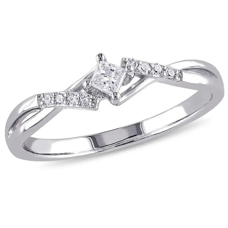 Old lock rings-Mimi & Max 1/7ct TW Princess Cut Diamond Engagement Ring 10k White Gold