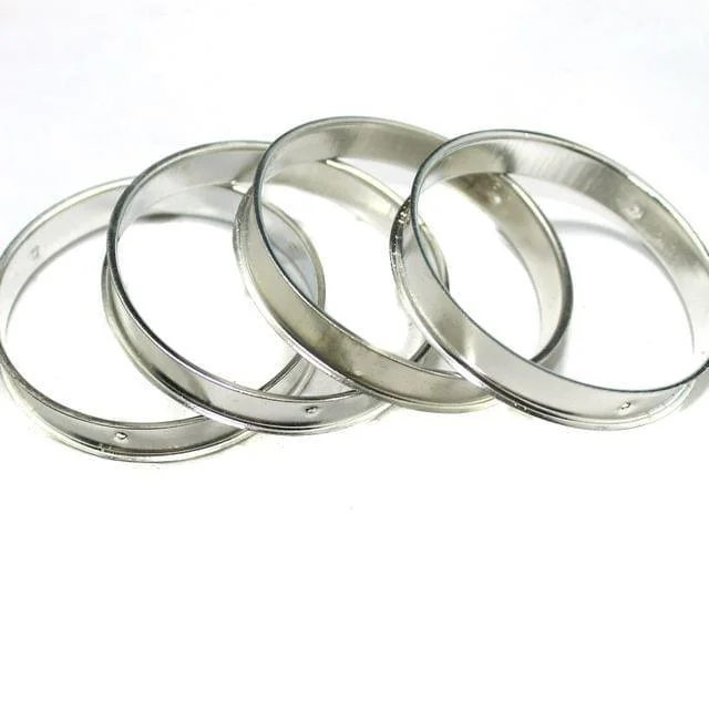 Small stack bracelets-Bangle Base Silver 2x2