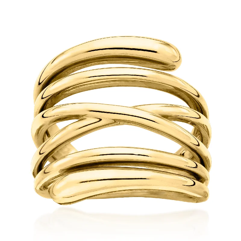 Chiseled letter rings-Ross-Simons Italian 18kt Gold Over Sterling Highway Ring