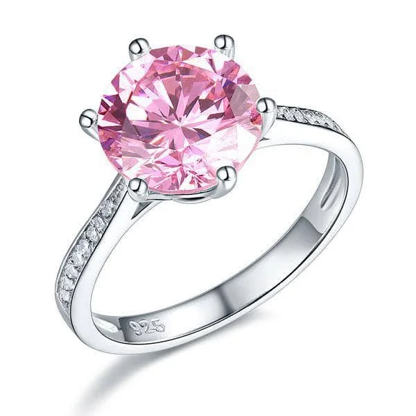 Ripple theme rings-3.0 Ct Pink Diamond Engagement Ring