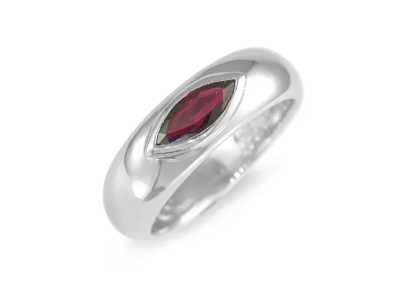 Straw style rings-Garnet Ring, Sterling Silver