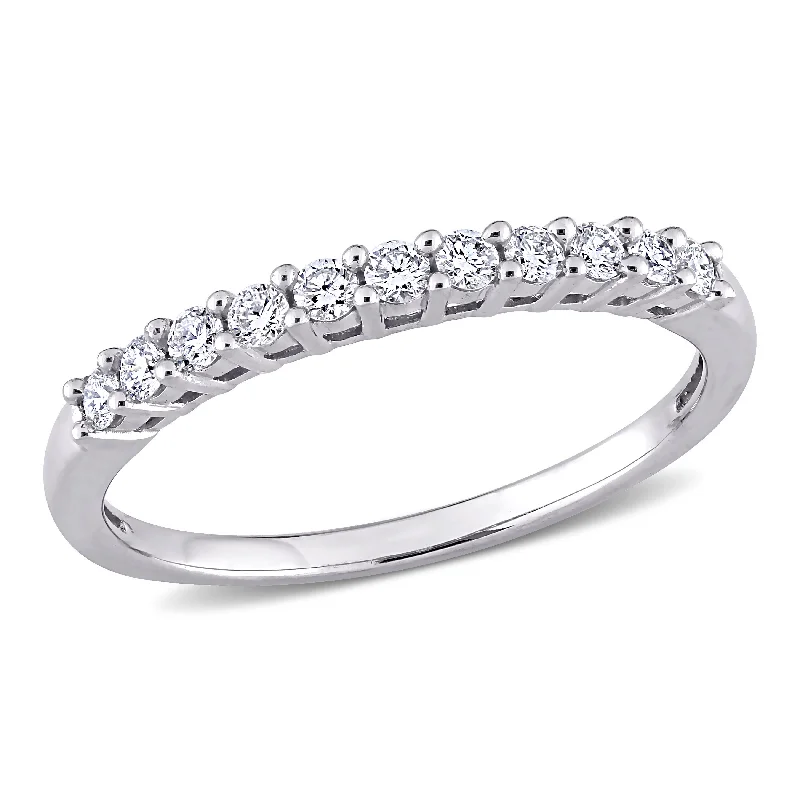 Bead stack rings-Mimi & Max 1/3ct TW Diamond Anniversary Band 14k White Gold