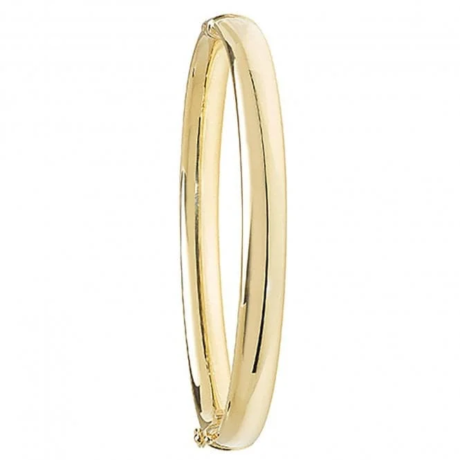 Ripple bead bangles-9ct Yellow Gold Ladies Bangle with Hinged Design BN086