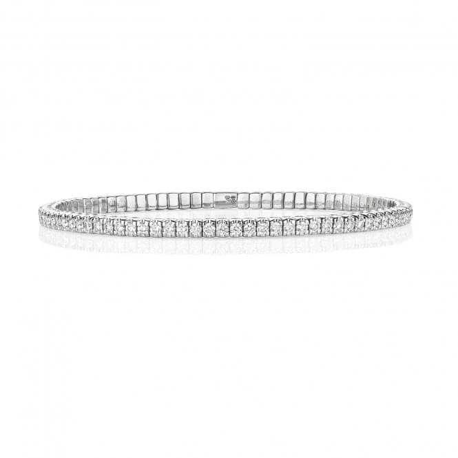 Lustrous silver bangles-Diamond Jewellery 18ct White Gold Diamond Bangle BDQ112W