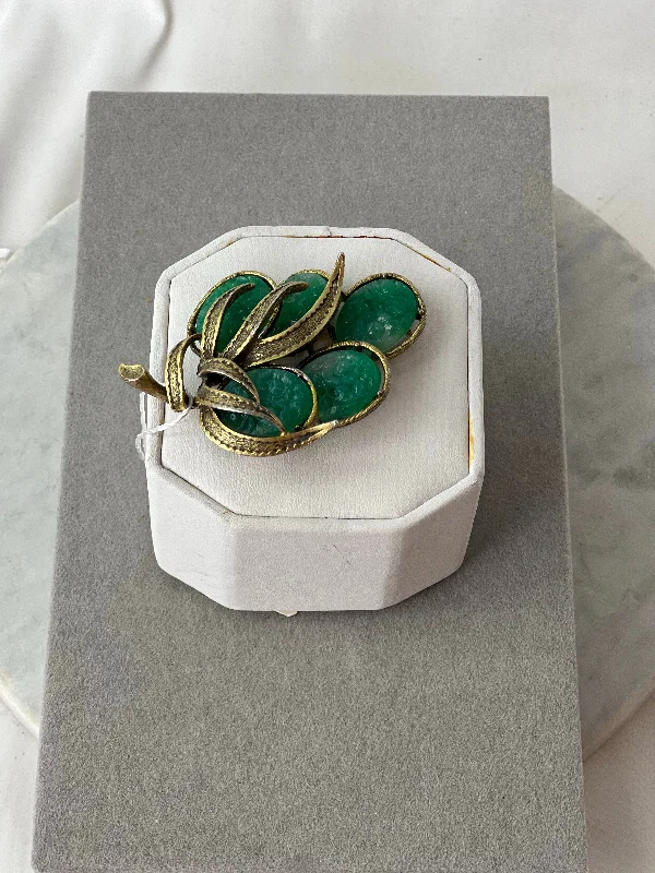 Magnetic clasp brooches-Estate Collection - Vintage Peking Glass Brooch