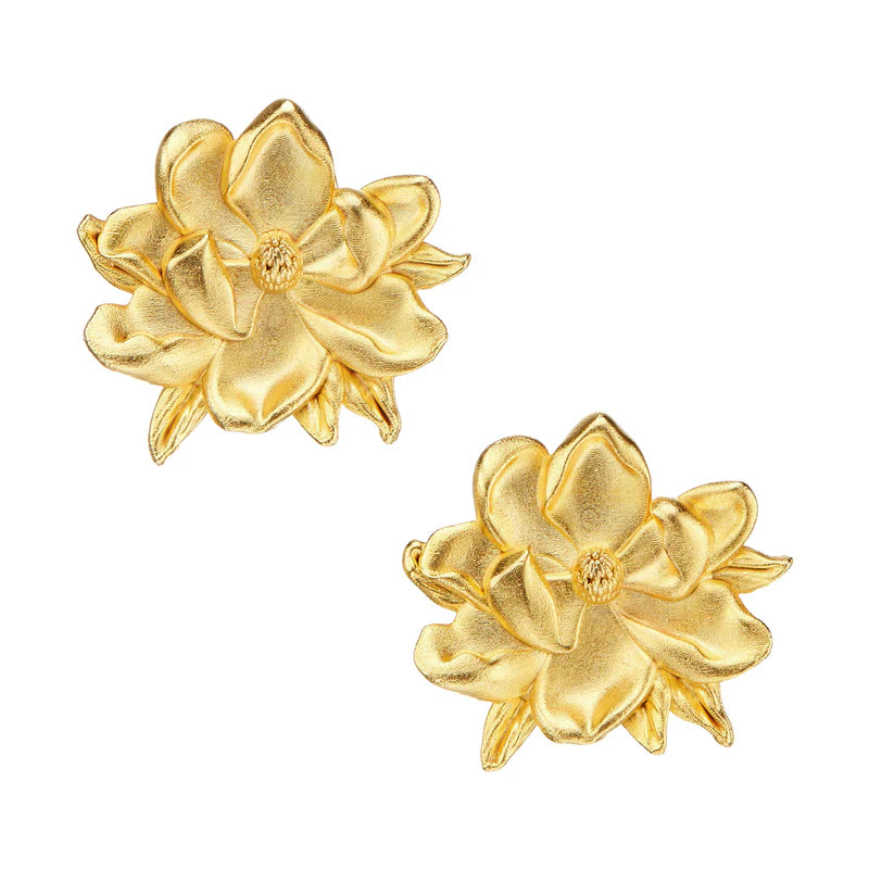 Solid gold rings-Susan Shaw - Earring - Magnolia Bloom Stud