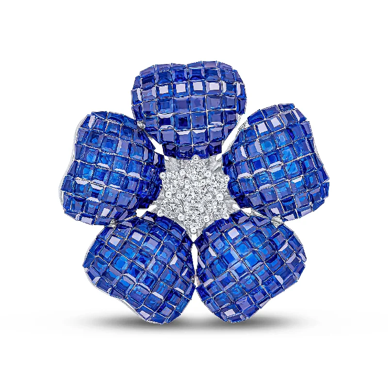 Knot design brooches-Rhoda Brooch (Sapphire)