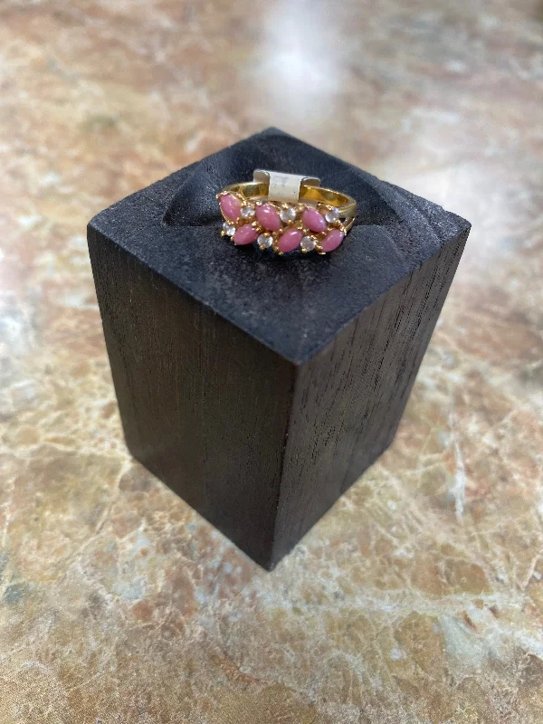 Old lock rings-Rose Stone Gold Ring