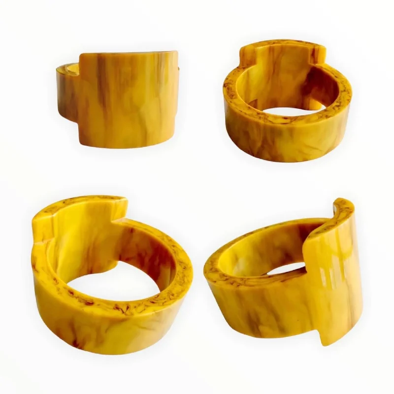 Small wing bangles-Vintage Bakelite Chunky Rectangular Bangle