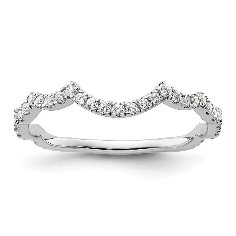 Bead trim rings-14k White Gold Lab Grown Diamond Wedding Band Ring 0.3Ct Clarity- VS Color- G-H