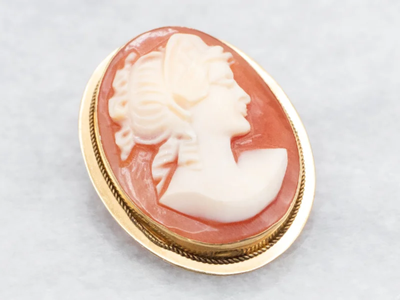 Beaded edge brooches-Oval Cut Cameo Brooch or Pendant