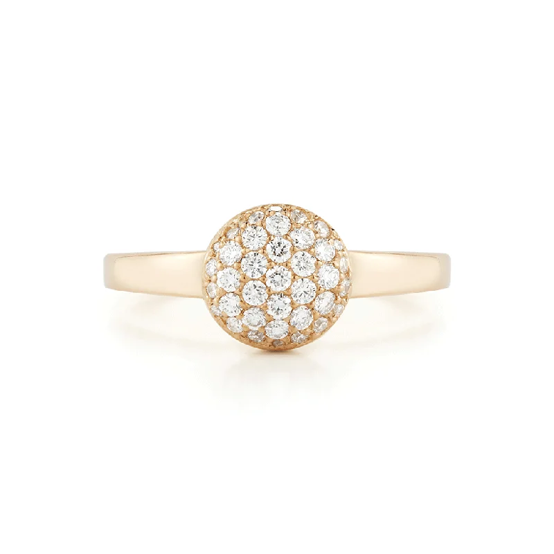 Old deco rings-Steller Diamond Micro Pave Yellow Gold Ring