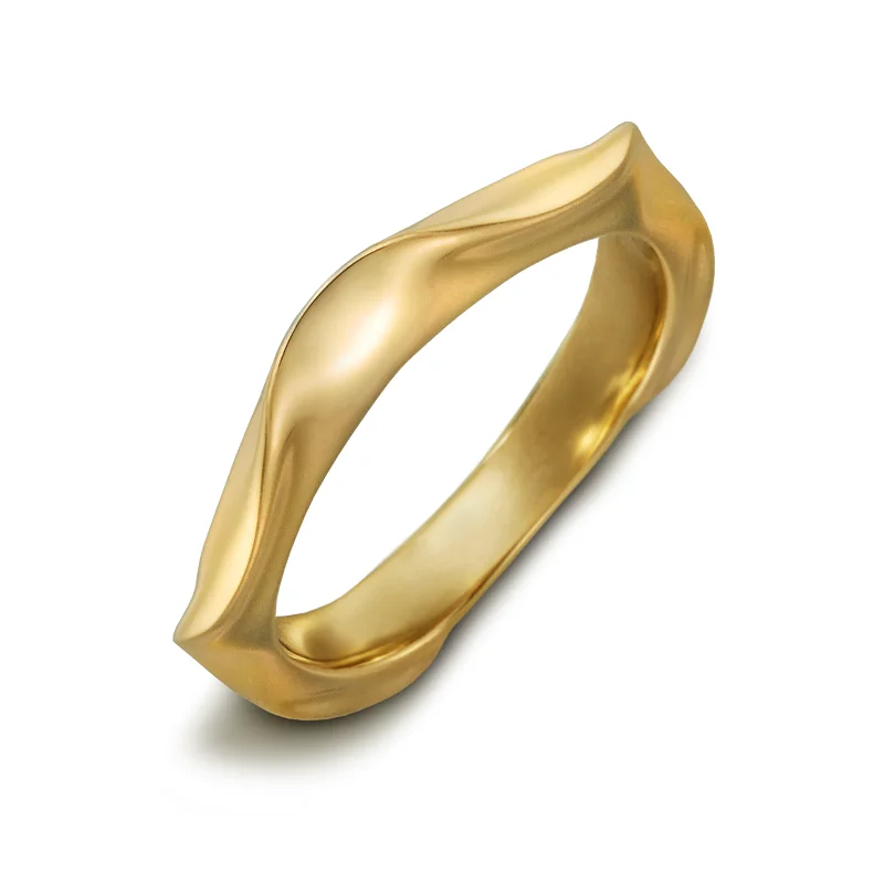 Twist knot rings-On the Edge Yellow Gold Ring