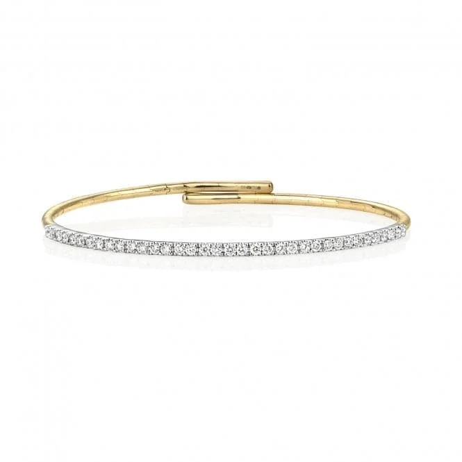 Flow shape bracelets-Diamond Jewellery 18ct Gold Diamond Flexi Bangle BDQ113