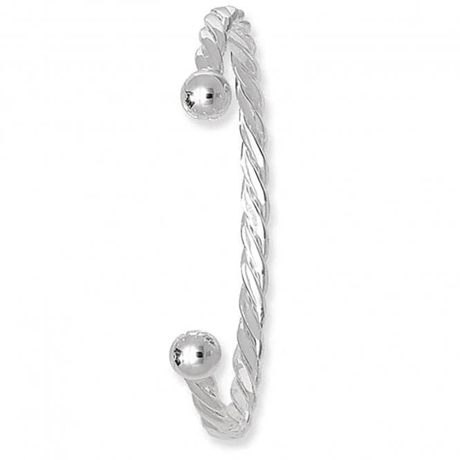 Java tile bracelets-Acotis Silver Bangle Twisted Torc G4093