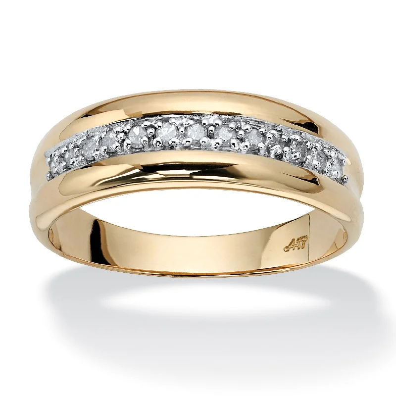 Bright band rings-1/5 TCW Round Diamond Wedding Band in 10k Gold