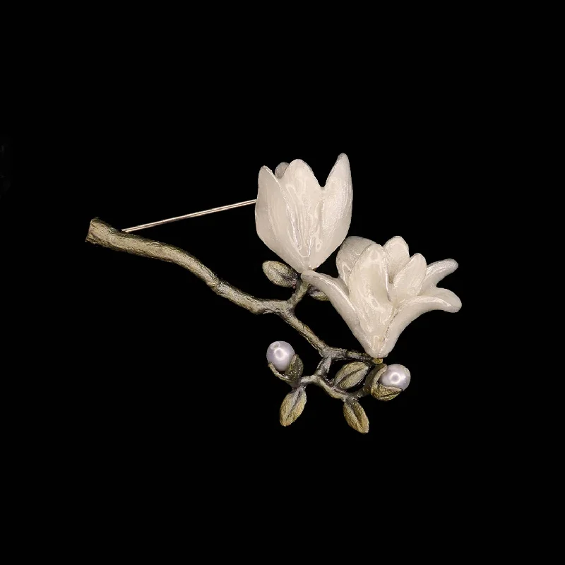 Luxe diamond brooches-Brooch - Magnolia Blossom Brooch