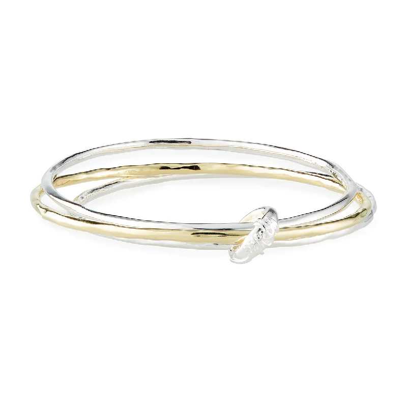 Old flair bracelets-IPPOLITA Chimera Sterling Silver and 18K Yellow Gold Classico Mixed Texture Bangle Set