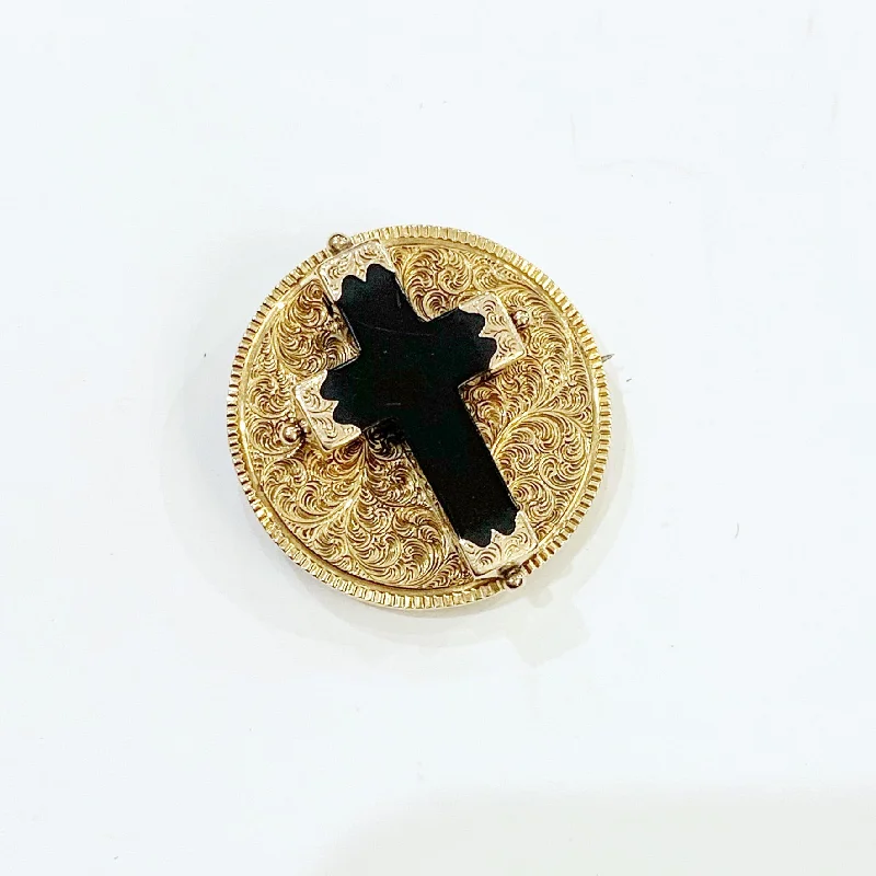 Peacock feather brooches-Estate Collection Brooch - Antique Cross