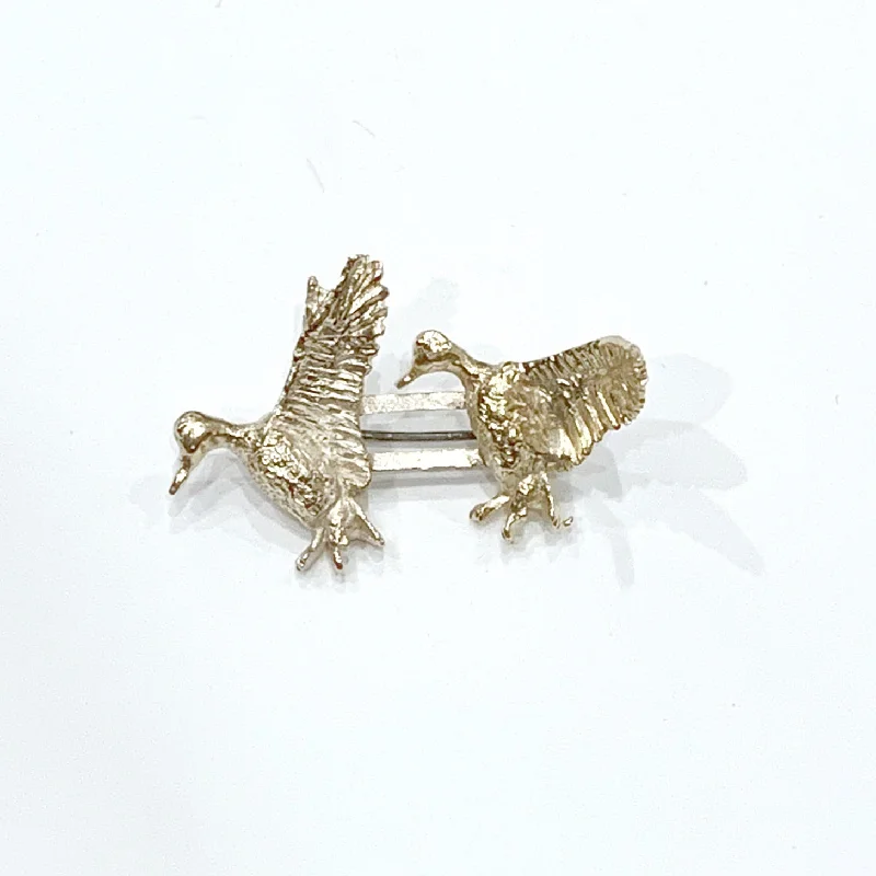 Statement gem brooches-Estate Collection Brooch - 14K Yellow Gold Flying Ducks