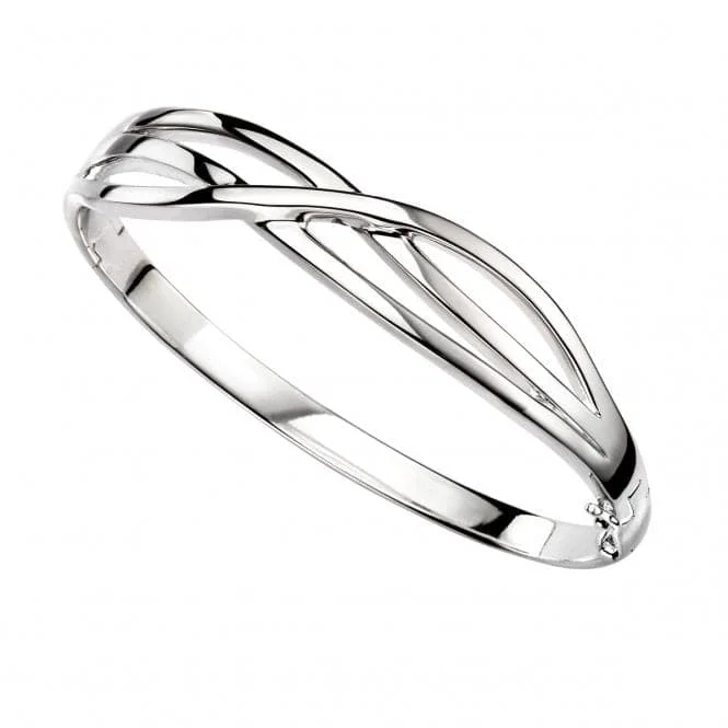 Subtle accent bracelets-Beginnings Sterling Silver B4820 Cross Over Bangle