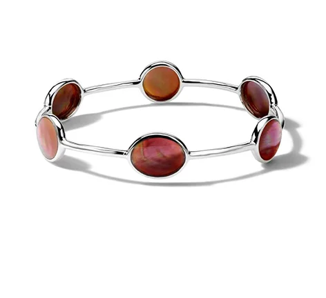 Open frame bracelets-IPPOLITA Polished Rock Candy Bangle in Brown Shell Slices