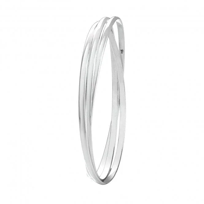 Fine link bracelets-Acotis Silver Bangle Russian G4423