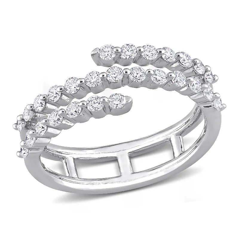 High gloss rings-Created Forever 5/8ct TW Lab-Grown Diamond Coil Ring in Platinum Silver