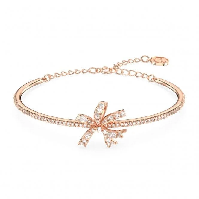 Bold stone bracelets-Volta Rose Gold-Tone Plated Bow Bangle 5647565