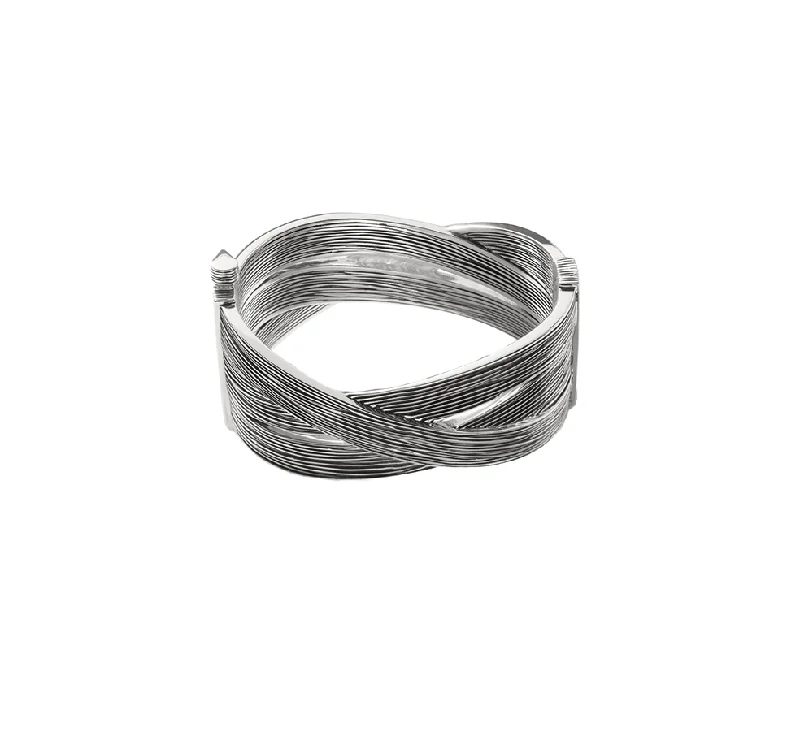 Round shape bracelets-John Hardy Bamboo Sterling Silver Hinged Bangle, 28mm