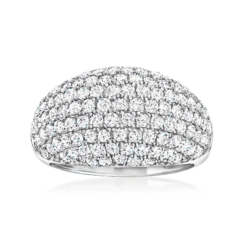 Twisted thread rings-Ross-Simons Pave Diamond Dome Ring in 14kt White Gold