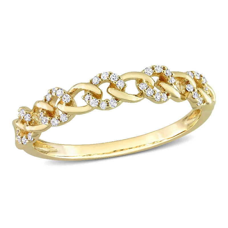 Open frame rings-Mimi & Max 1/8ct TDW Diamond Link Ring 14k Yellow Gold