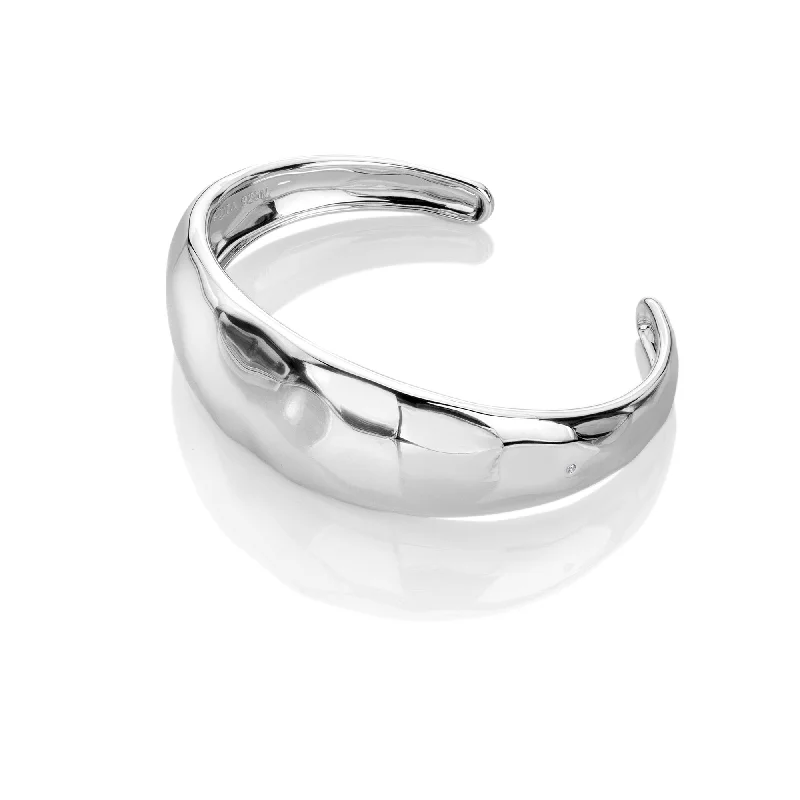 Fine form bracelets-Sterling Silver HD X TG Organic Cuff Bangle DC207