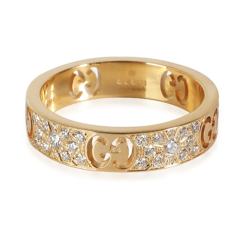 Light enamel rings-Gucci Icon Band in 18k Yellow Gold 0.46 CTW