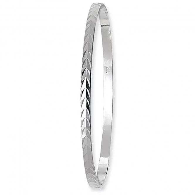 Old lock bracelets-Acotis Silver Bangle Round Dia Cut G4119