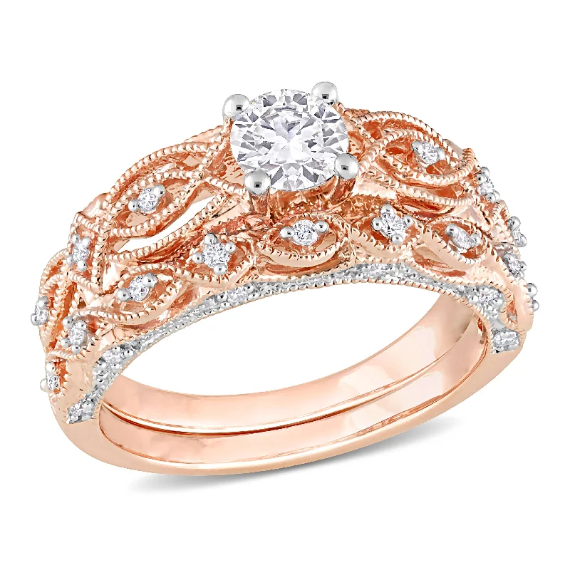 Tri-blend rings-Mimi & Max 3/4ct TDW Diamond Bridal Ring Set 10k Rose Gold