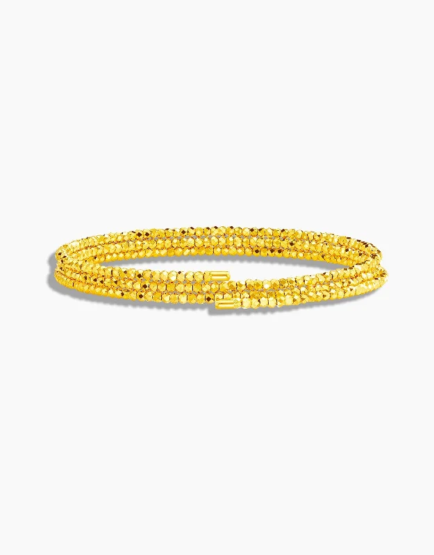 Flexible cord bracelets-LVC 9IN Elin 999 Gold Bangle