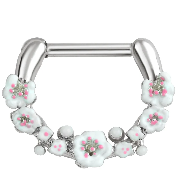 Open frame rings-Cherry Blossoms Straight Hinged Segment Ring