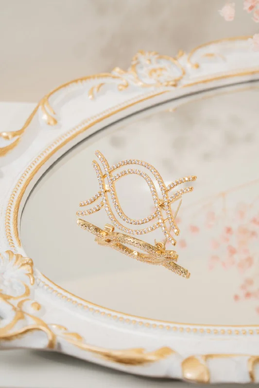 Filigree design brooches-Aruna Brooch Gold