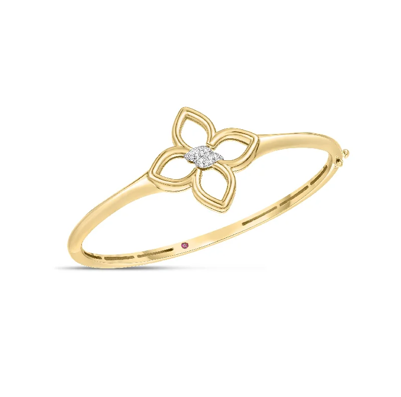 Fine design bangles-Roberto Coin Cialoma Diamond Flower Bangle