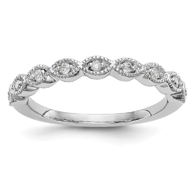 Old lock rings-14k White Gold Lab Grown Diamond Wedding Band Ring 0.12Ct Clarity- VS Color- G-H