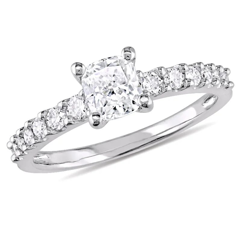 Bright eternity rings-Mimi & Max 1ct TW Cushion Diamond Engagement Ring 14k White Gold