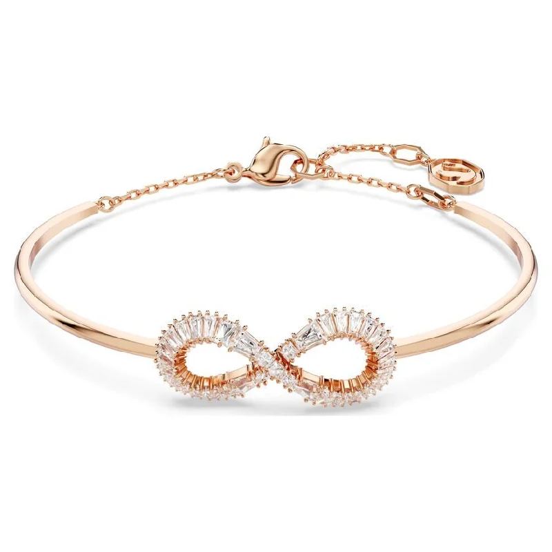 Old deco bangles-Hyperbola White Rose Gold-tone Plated Infinity Bangle 5679443